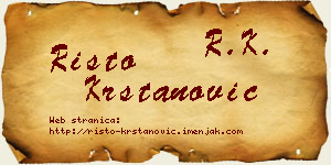 Risto Krstanović vizit kartica